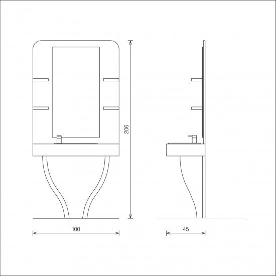 Frizetavas konsole Vezzosi Curve