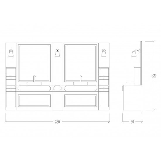 Барбер консоль Vezzosi Retro 2