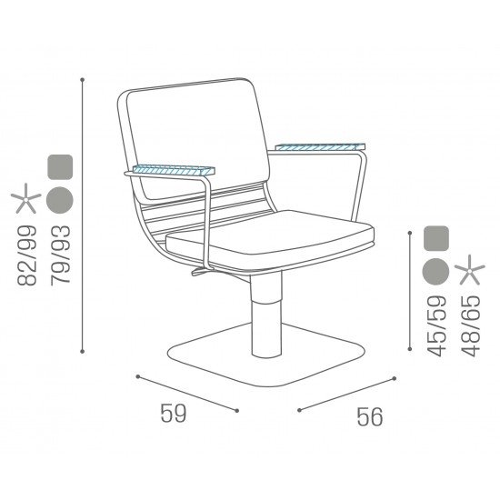 Frizieru krēsls Salon Ambience Roberta