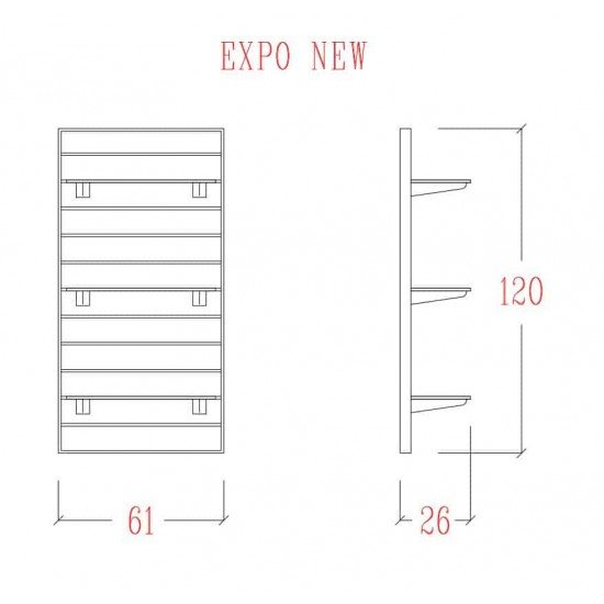 Recepcijas ekspozīcijas plaukti Vezzosi Expo New