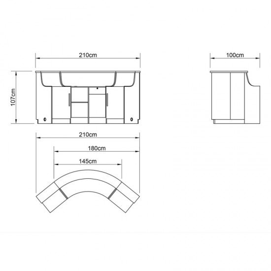 Стойка ресепшн DIR Janus с подсветкой