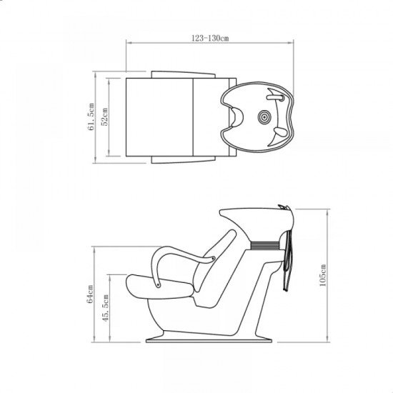 Frizieru izlietne DIR baltā bāze Beckman Gold
