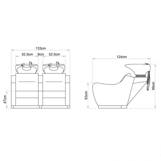Двойная мойка для парикмахерской DIR Majestic