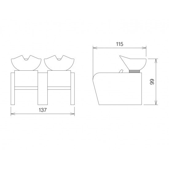 Dubulta frizieru izlietne Vezzosi Eddie