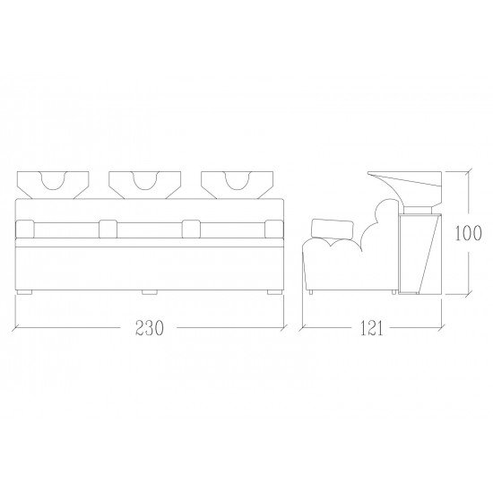 Frizieru izlietnes trīskāršā Vezzosi Napoleone III