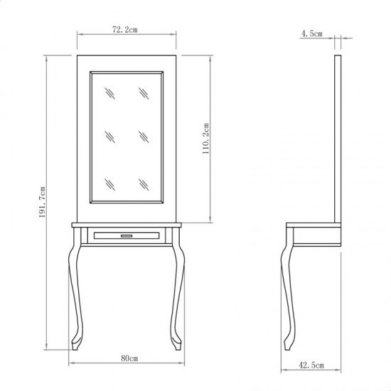Frizieru spogulis DIR Amanda ar LED apgaismojumu