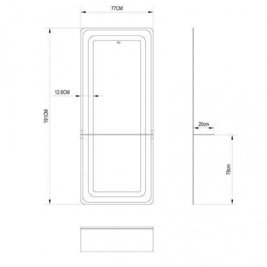 Frizieru spogulis DIR Bross ar LED apgaismojumu