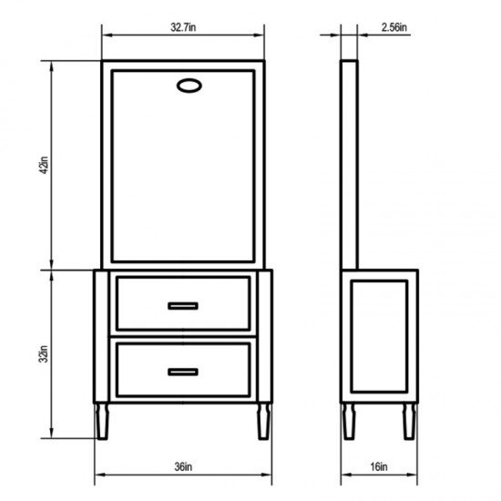 Frizieru spogulis DIR Langley ar LED apgaismojumu