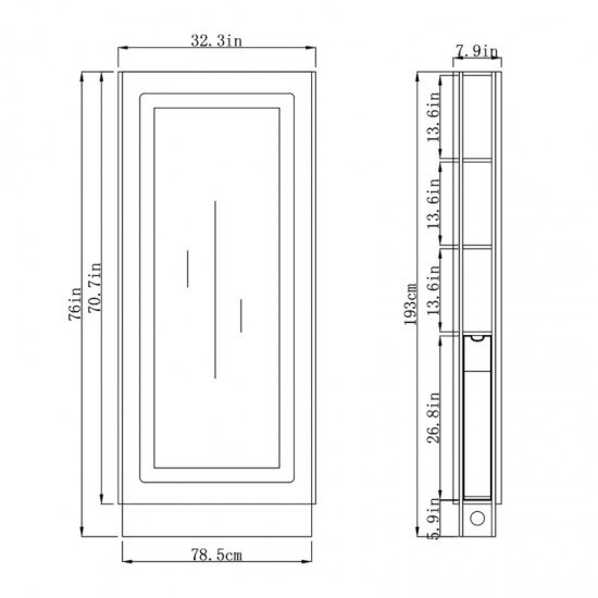 Парикмахерское зеркало DIR Monarch со светодиодной подсветкой