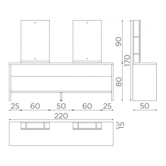 Frizieru spogulis Bruklinā - divu darba vietu