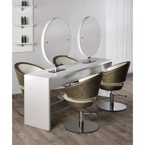 Salona divpusējs frizieru spogulis Brooklyn - 4 pozīciju ovāls