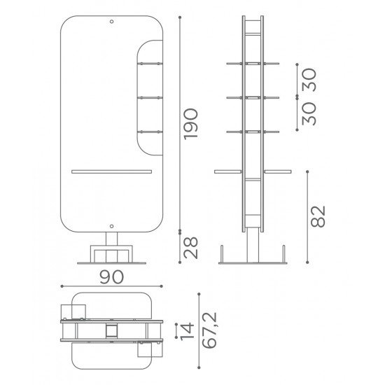 Зеркало парикмахерское двустороннее Salon Ambience New York