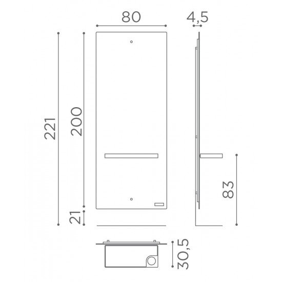 Парикмахерское зеркало Salon Ambience Space LED
