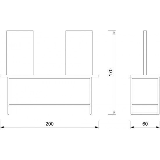 Divpusējs frizieru spogulis Vezzosi Industrial Island
