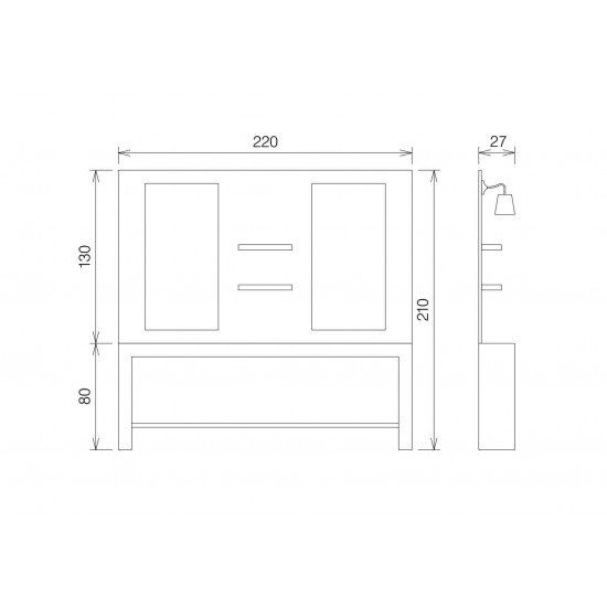 Парикмахерское зеркало Vezzosi Liberty для двух рабочих мест
