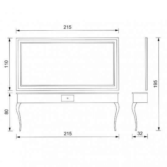 Парикмахерское зеркало Vezzosi Sophia для двух рабочих мест